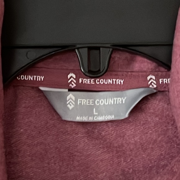 Free Country Mauve Luxe Fleece snap front cardigan size L - Picture 3 of 9